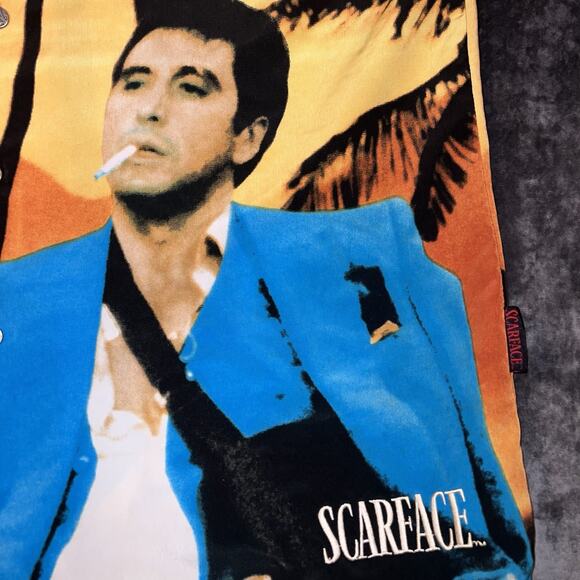 Scarface Tony Montana AOP Button Shirt Men’s XL Dragonfly Sunset Graphic Vintage - Picture 3 of 8